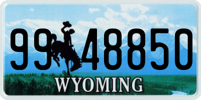 WY license plate 9948850