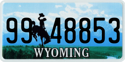 WY license plate 9948853