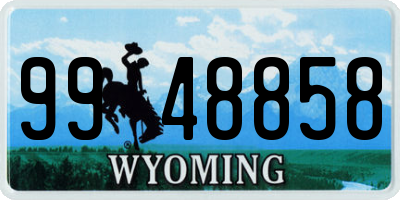WY license plate 9948858