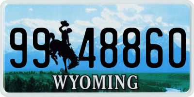 WY license plate 9948860