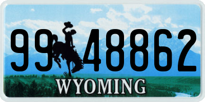 WY license plate 9948862