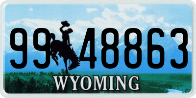 WY license plate 9948863