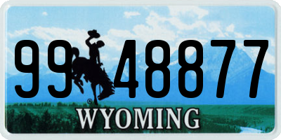 WY license plate 9948877