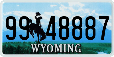 WY license plate 9948887