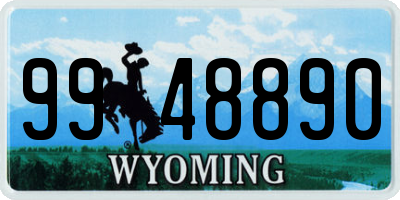 WY license plate 9948890