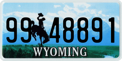 WY license plate 9948891