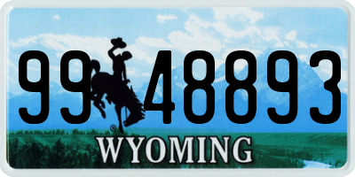 WY license plate 9948893