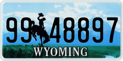 WY license plate 9948897