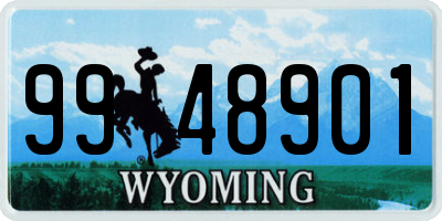 WY license plate 9948901