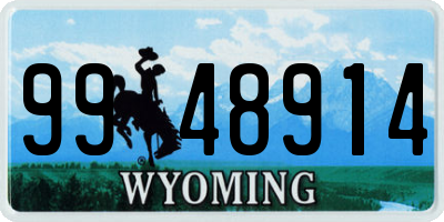 WY license plate 9948914