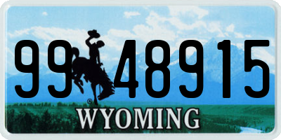 WY license plate 9948915