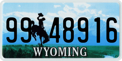 WY license plate 9948916