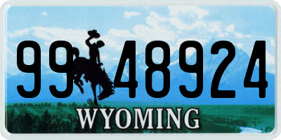 WY license plate 9948924