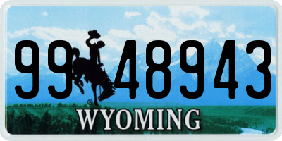 WY license plate 9948943