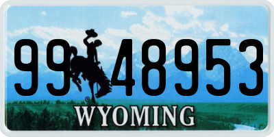 WY license plate 9948953