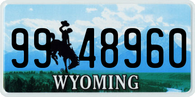 WY license plate 9948960
