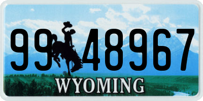 WY license plate 9948967