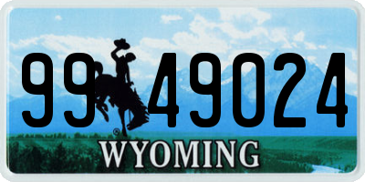 WY license plate 9949024