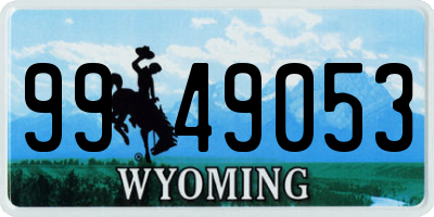 WY license plate 9949053