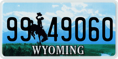 WY license plate 9949060