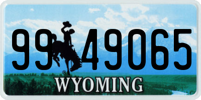 WY license plate 9949065