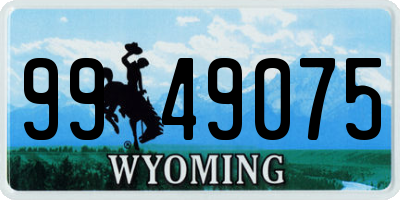 WY license plate 9949075