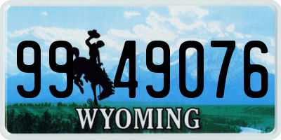 WY license plate 9949076