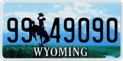 WY license plate 9949090