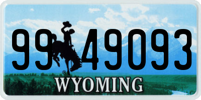 WY license plate 9949093