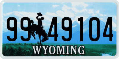 WY license plate 9949104