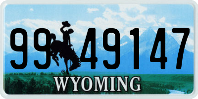 WY license plate 9949147