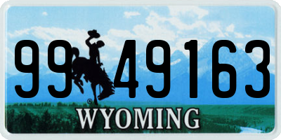 WY license plate 9949163
