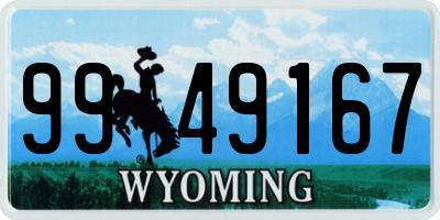 WY license plate 9949167