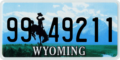 WY license plate 9949211