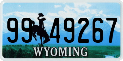 WY license plate 9949267