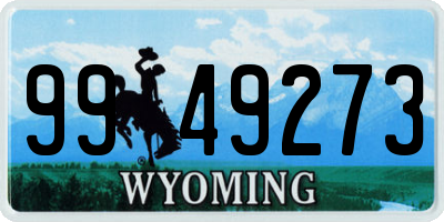 WY license plate 9949273