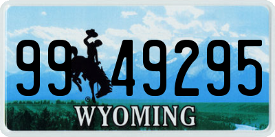 WY license plate 9949295