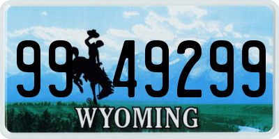 WY license plate 9949299