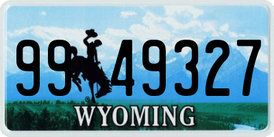 WY license plate 9949327
