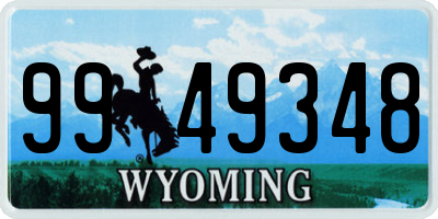 WY license plate 9949348