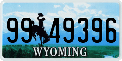 WY license plate 9949396