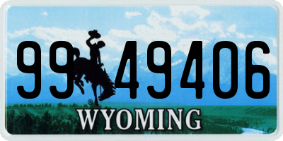 WY license plate 9949406