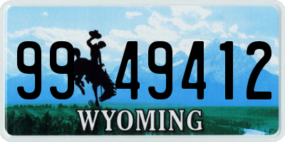 WY license plate 9949412