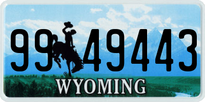 WY license plate 9949443