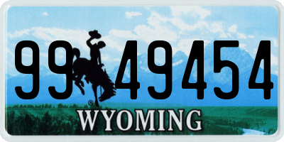 WY license plate 9949454