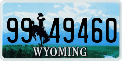 WY license plate 9949460