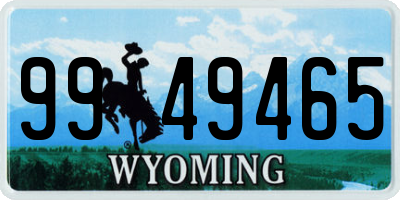 WY license plate 9949465