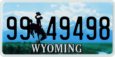WY license plate 9949498