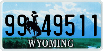 WY license plate 9949511