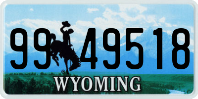 WY license plate 9949518